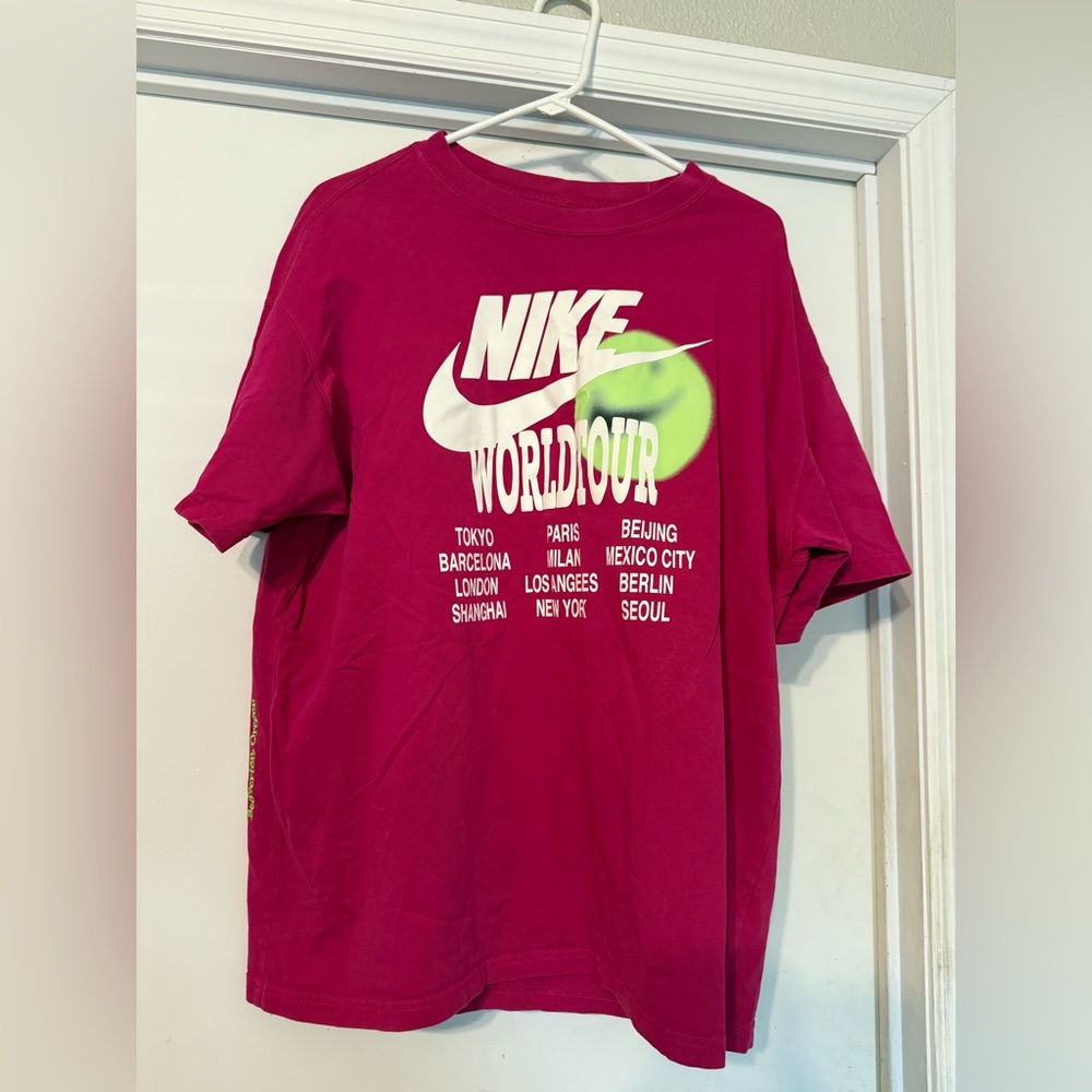 Nike Pink Tee with Green Embroidery